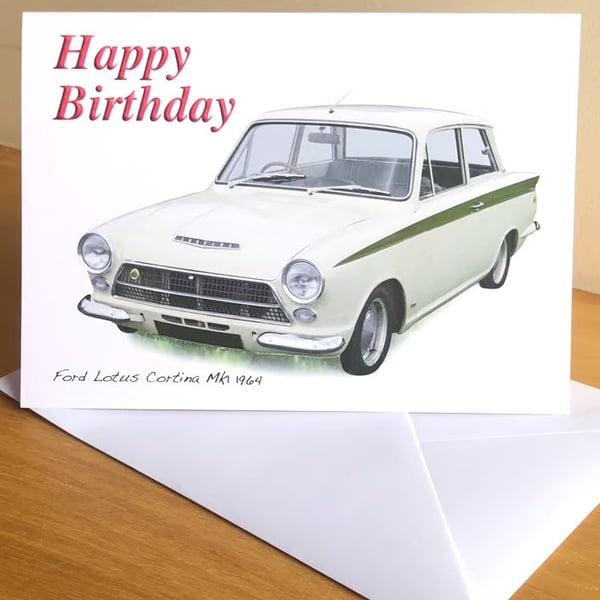 Ford Lotus Cortina Mk1 1964 - Greeting Cards For the Enthusiast