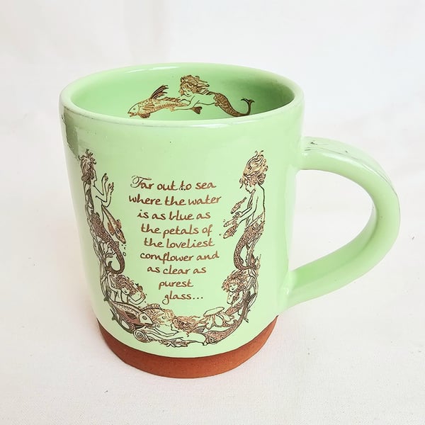 Handmade Little Mermaid mug, Hans Andersen