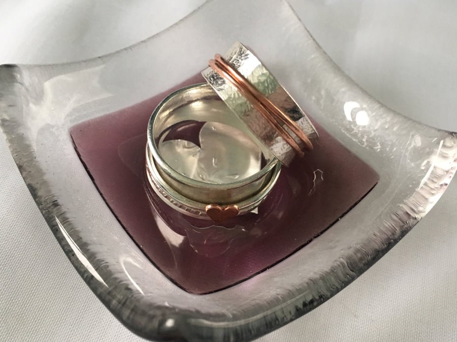 Mixed Metal Spinner Ring, Sterling Silver Spinning Ring, Silver and Copper Ring