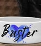 Personalised Pet Bowls Pink or Blue Heart Shape Colour Small and Large  - Image 2