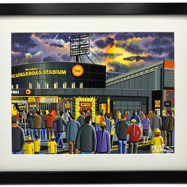 Watford, Framed & Unframed Fine Art Print Football FC, Vicarage Stadium Gift
