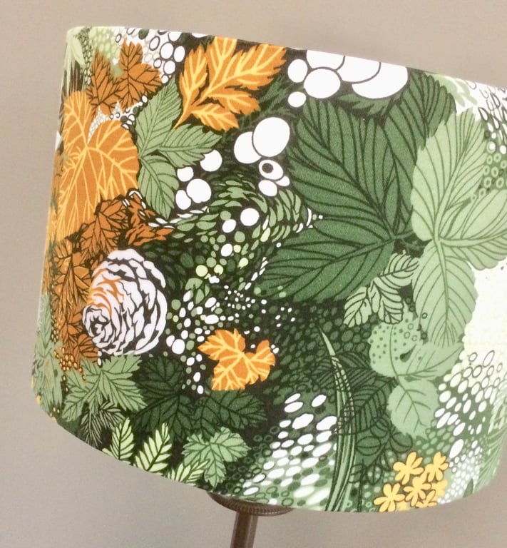 Green Mustard Leaf Lyndhurst by Grafton Vintage Fabric Lampshade option 