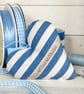 BLUE AND WHITE STRIPED HEART DECORATION - maxi size - Image 5