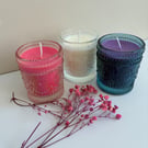 Set of Three Soya Wax Candles in Glass Votives - Clean and Unscented