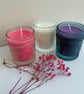 Set of Three Soy Wax Candles in Glass Votives - Clean and Unscented