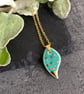Ceramic leaf necklace - mint green - Image 1