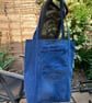 Recycled Denim Tote Bag, Handmade in the UK