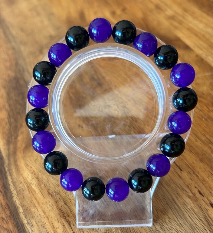 Black Tourmaline & Alexandrite Crystal Bracelet 