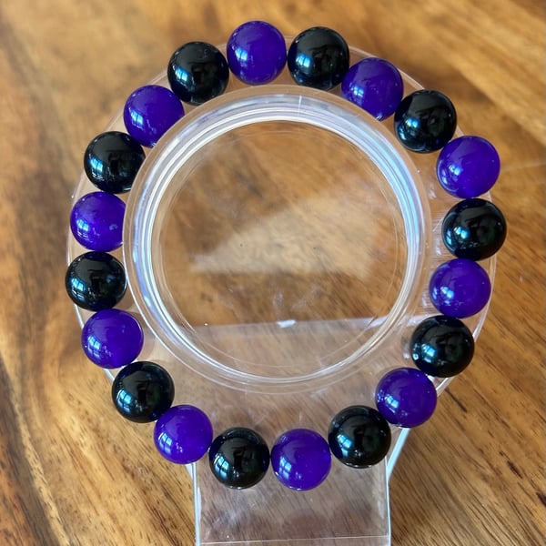 Black Tourmaline & Alexandrite Crystal Bracelet 