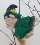 Hand Knitted Mini Witch Mouse- Emerald