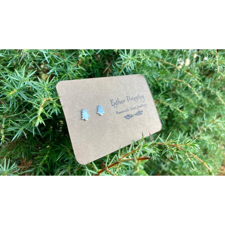 Tiny handmade silver Christmas Trees- made from eco-friendly recycled silver