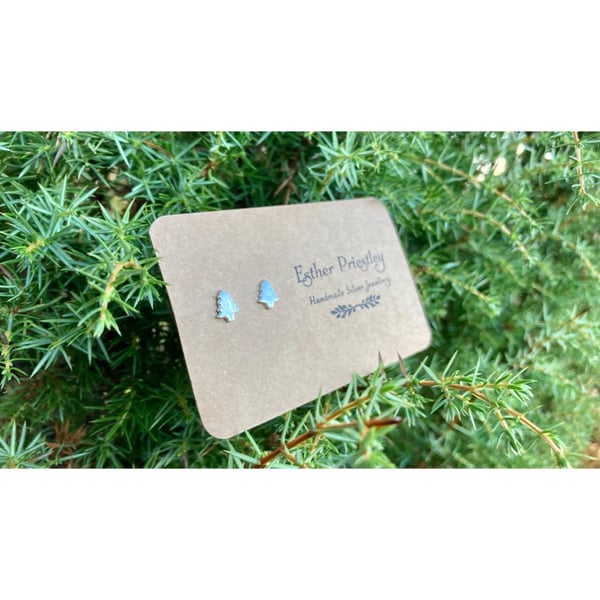 Tiny handmade silver Christmas Trees- made from eco-friendly recycled silver