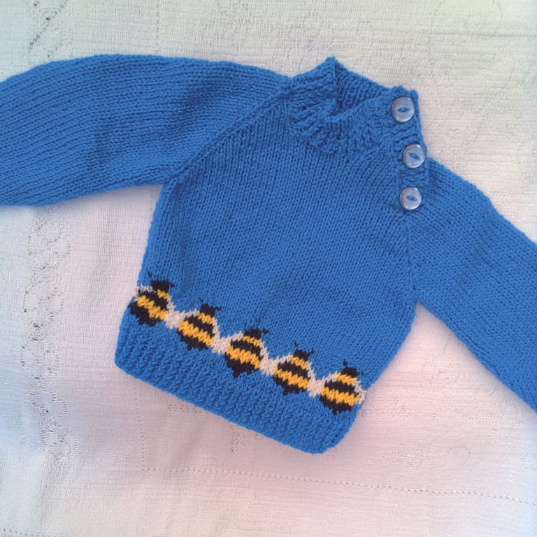 Child's Knitted Jumper with a Bee Design, Child's Novelty Jumper, Custom Make