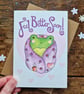 Get well soon card, Feel better soon card, Hug in the post, Frog card - Image 4