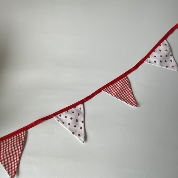 Strawberry Gingham Summer Mini Bunting