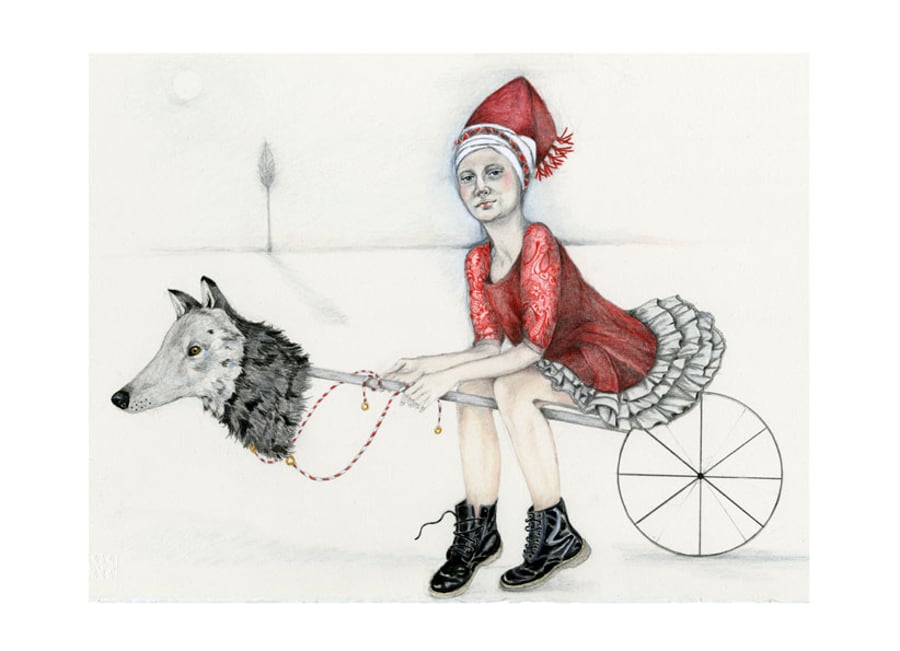 Print Red Riding Hood with Wolf Hobby Horse 8x11
