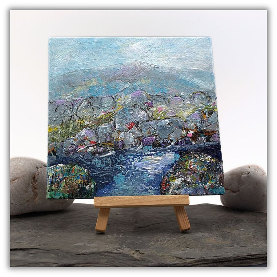 A small Scottish winter landscape - with easel - gift