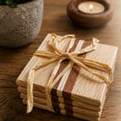 Handmade set of wooden coaster , Ash, Sapele & Maple