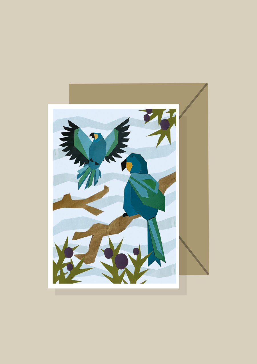 Endangered Species Greeting Card (Glaucous Macaw)