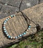 Amazonite macrame anklet