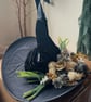 Silky feel witches hat with floral decoration for festivals 