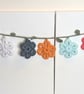 Handmade crochet flower garland 