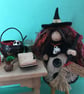 Pumpkin Witch Doll Decoration, Halloween Ornaments, Witch Core Decor