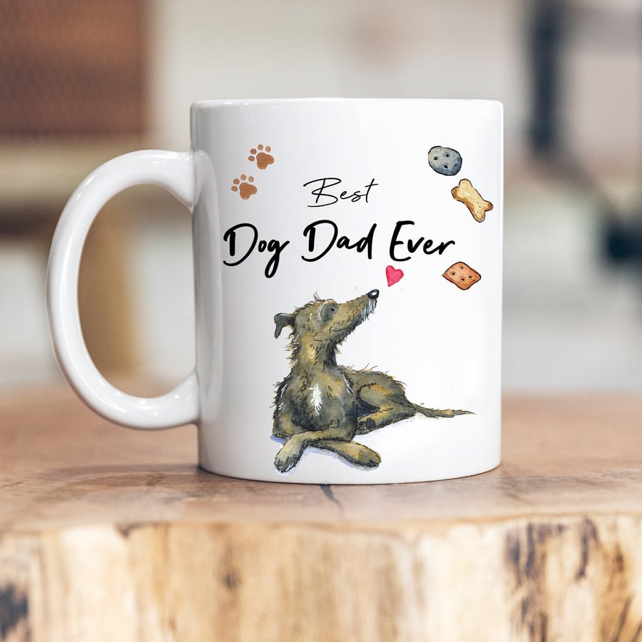 Best Dog Dad Lurcher Ceramic Mug