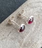 Garnet stud earrings, January birthstone earrings, Red gemstone - Image 3