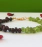 'Darkness and Light' garnet and peridot tumblechip bracelet