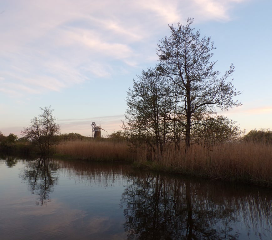 Norfolk Broads Windmill A5 Blank Card.