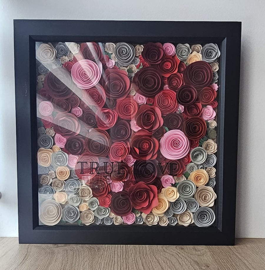 Personalised Paper Flower Shadow Box