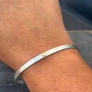 Gold Heart Bangle, hammered silver bangle, silver and gold bangle, valentines , 