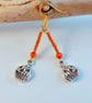 Halloween Pumpkin Earrings, Silver Charms With Orange Beads, Price Inc UK P&P - Image 2