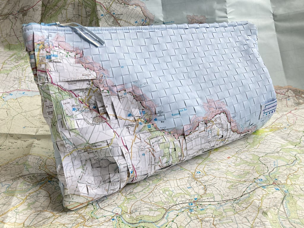 Topographia Runswick Bay Handwoven Zipped Pouch