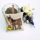 Raggy Horse Linen Lavender Bag 
