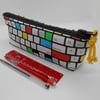 CLEARANCE Pencil case in bright keyboard fabric