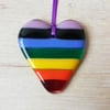 Rainbow Heart Hugs Suncatcher - Hugs through the Post