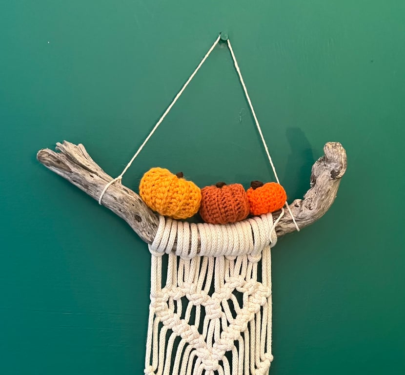 Trio of Pumpkins. Handmade Crocheted Pumpkins in 3 sizes. Autumn Decorations