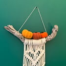 Trio of Pumpkins. Handmade Crocheted Pumpkins in 3 sizes. Autumn Decorations