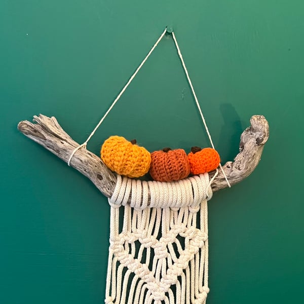 Trio of Pumpkins. Handmade Crocheted Pumpkins in 3 sizes. Autumn Decorations