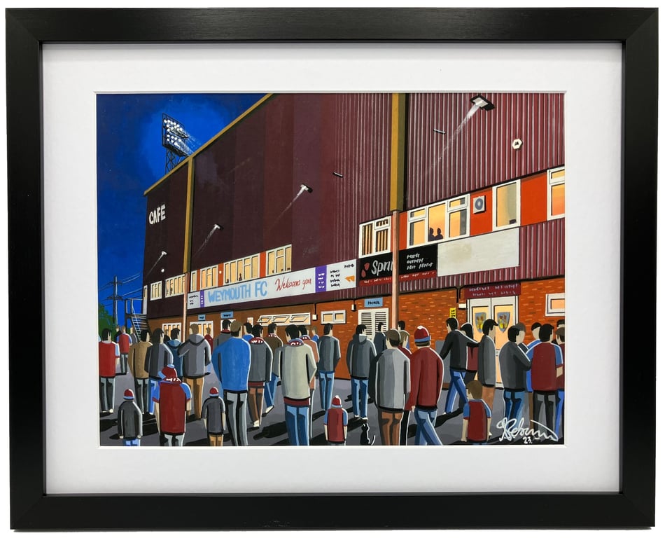 Weymouth. Framed & Unframed Art Print Football FC, Bob Lucas Stadium Gift