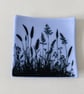 Fused glass trinket dish, meadow grass design