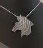 Sterling Silver Zebra Head Necklace (SKU201025) - Image 2