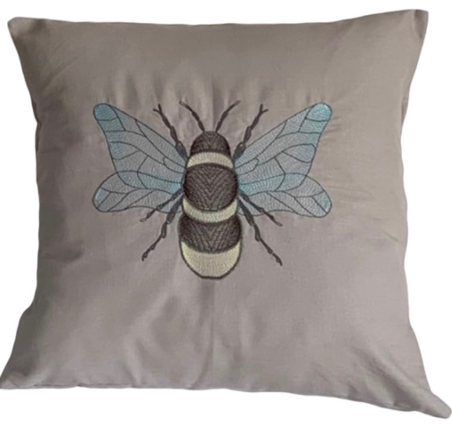  Ornate Bee Embroidered Cushion Cover 