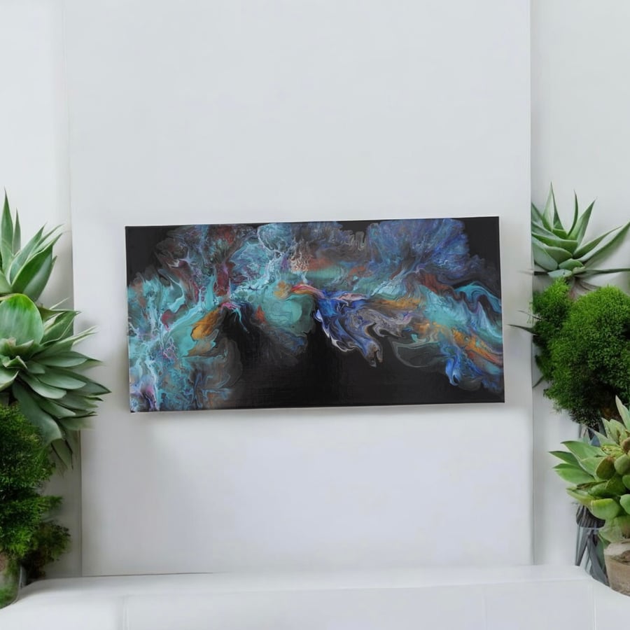 Abstract rivers two , fluid acrylic canvas 