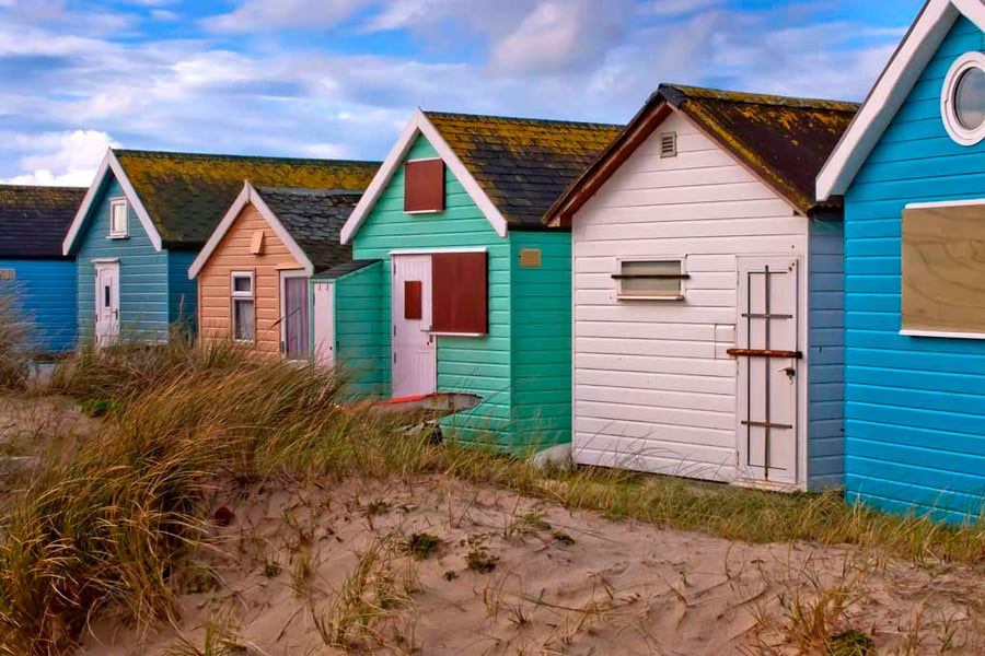 Beach Huts Hengistbury Head Dorset England Photograph Print
