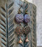 Czech Glass Flower Earrings. Purple Dahlia Flower Earrings. Bohemian Earrings - Image 1