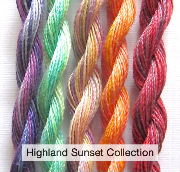 Fine Perle 16 Variegated Embroidery Thread - Highland Sunset