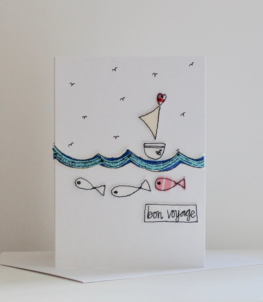 'Bon Voyage' - Handmade C6 Blank Card